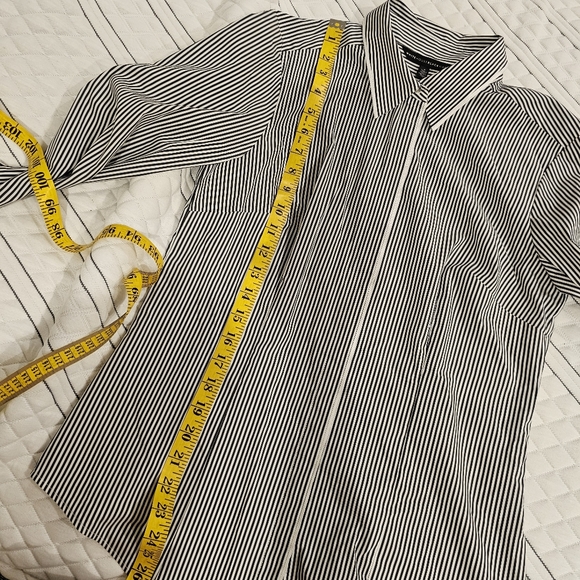 Striped black and white shirt WHBM Size 4 EUC - Picture 12 of 16
